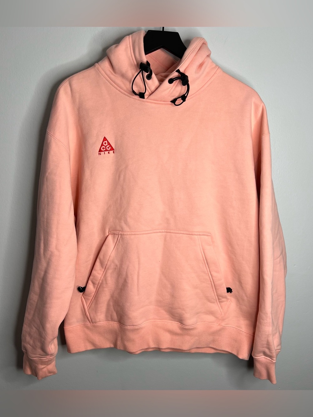 Nike NRG ACG Pullover Hoodie Mens Medium Bleached Coral Pink BQ3453-697